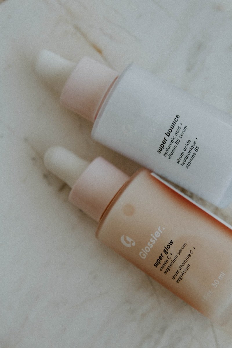 white and brown plastic bottles